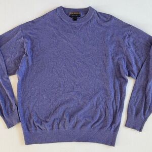 Robert Talbott Sweater Men’s L  Cotton Cashmere Crew Neck Hong Kong Purple